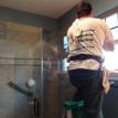 Privacy window tinting in bathroom